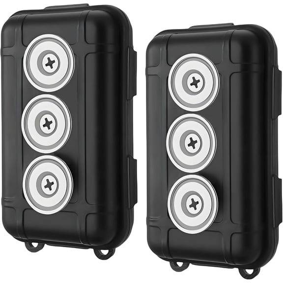2 Pcs Magnetic Key Holders Under Car, Hide Key Magnetic Box for Storage Key Indoors, Outdoors, Waterproof Hider Key on The Bottom of Car