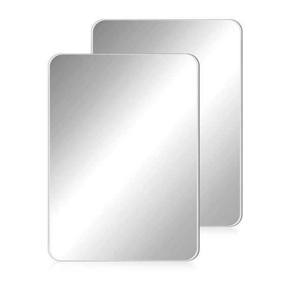2 Pcs Magnetic Locker Mirror Small Real Glass Mirror for School Locker 7 x 5 inch RectangularMagnetic Makeup Mirror for Bathroom Household Refrigerator Cabinet