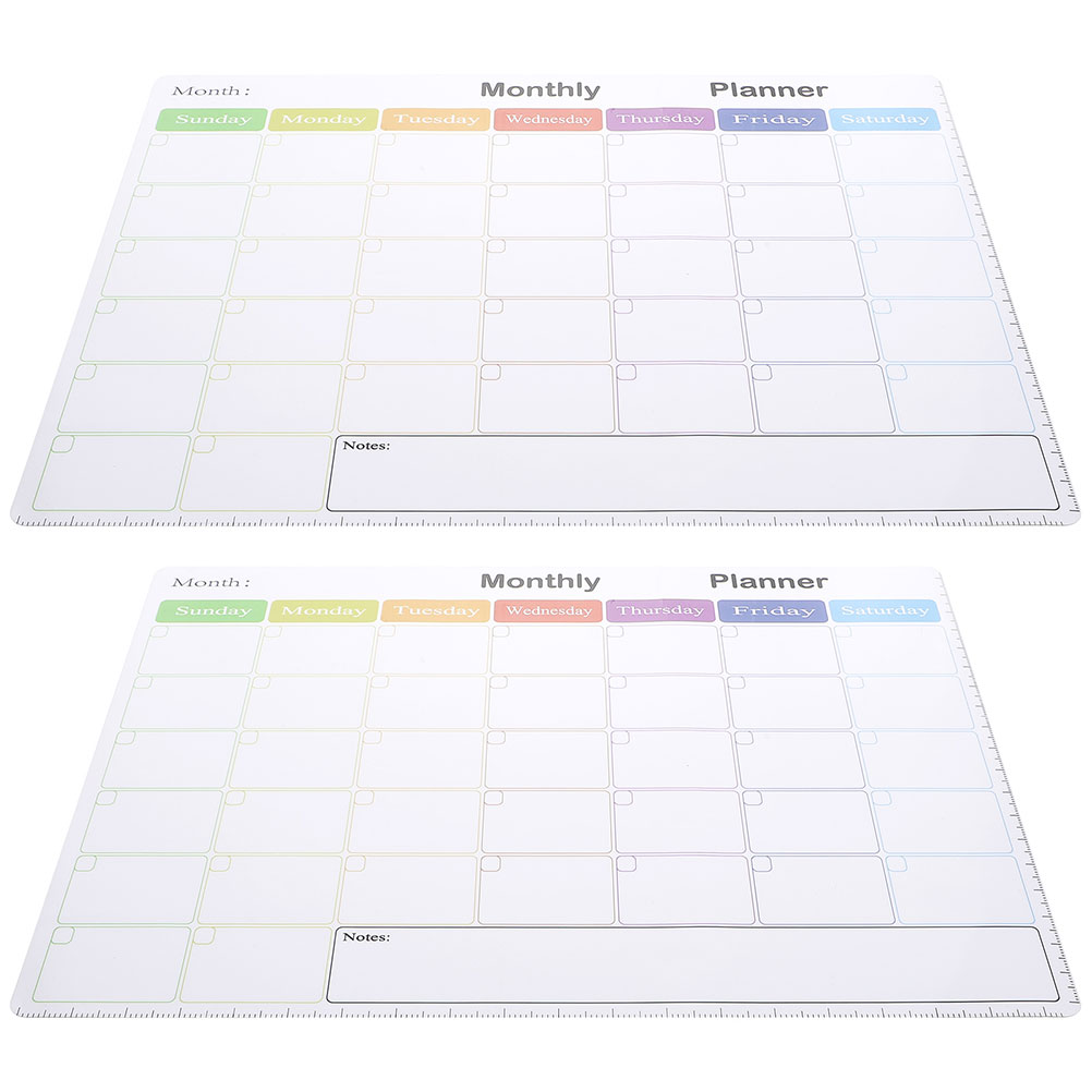 2 Pcs Message Board Kitchen Writing Fridge White for Calendar