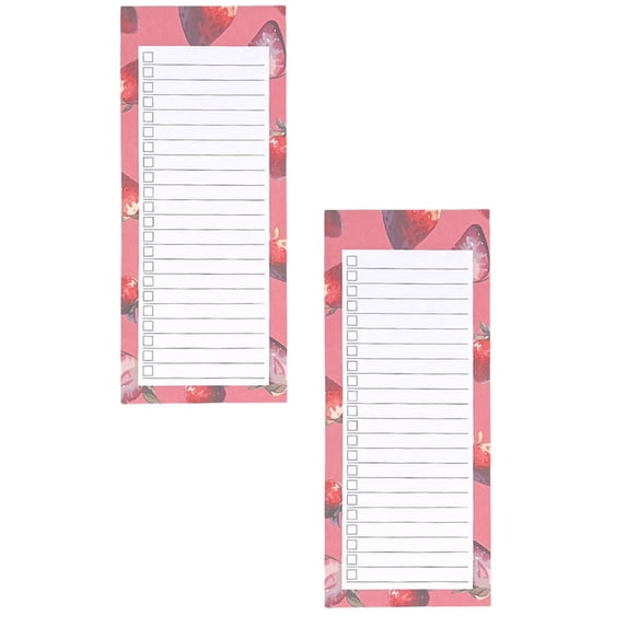 2 Pcs Magnetic Notepads with Realistic Fruit Design Magnetic Note Pads for Fridge Refrigerator Note Pads Magnetic Shopping List Pads with Magnetic Back for Grocery List, 3.5x8.38 Inch, Red