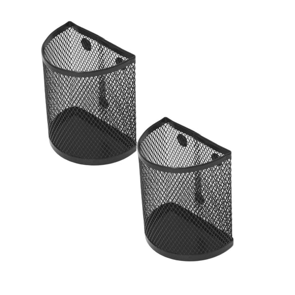 2 Pcs Magnetic Pencil Holder, Metal Mesh Basket Storage Organizer with Extra Strong Magnet, Locker Organizers with 3 Magnets to Hold Refrigerator, Locker Accessories, Office Supplies