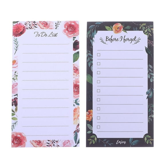 2 Pcs Magnetic Sticky Notes To Do List Pads Notepads with Magnets for Refrigerator Sticker Message