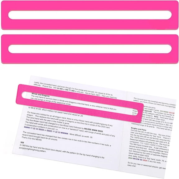2 Pcs Mahjong Line Finder,Bright Mahjong Rules Helper,Beginner Mahjong Rules Reader,Ideal Mahjong Gift for Players