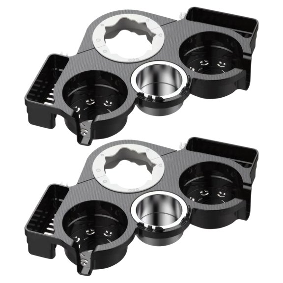 2 Pcs Mahjong Table Cup Holder, Multi-Function Plastic Organizer For Four-Leg Tables, Includes Ashtray & Drinks Holder, Space-Saving Design, 14.4 X 8.3 In, Gray