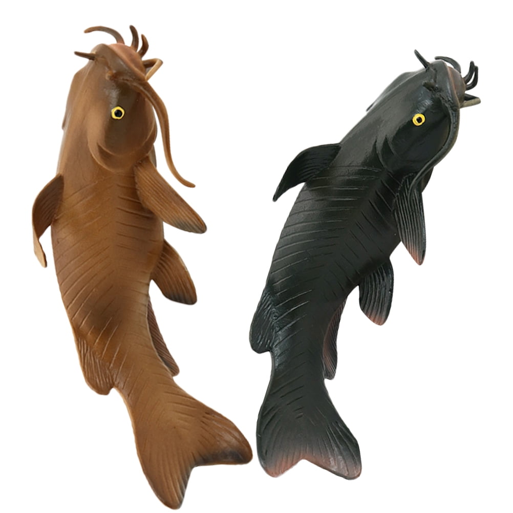 2 Pcs Marine Fake Fish Artificial Toys Simulated Catfish Model ...
