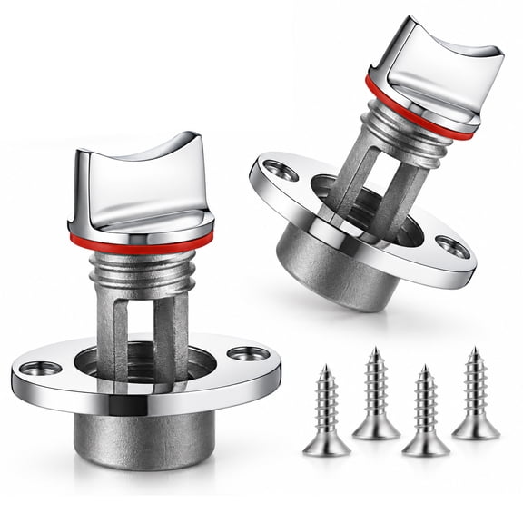 2 Pcs Marine Grade 316 Stainless Steel Garboard Drain Plug, 3/4" Thread Boat Transom Bilge Plug Kit, Heavy Duty Fit for Yacht