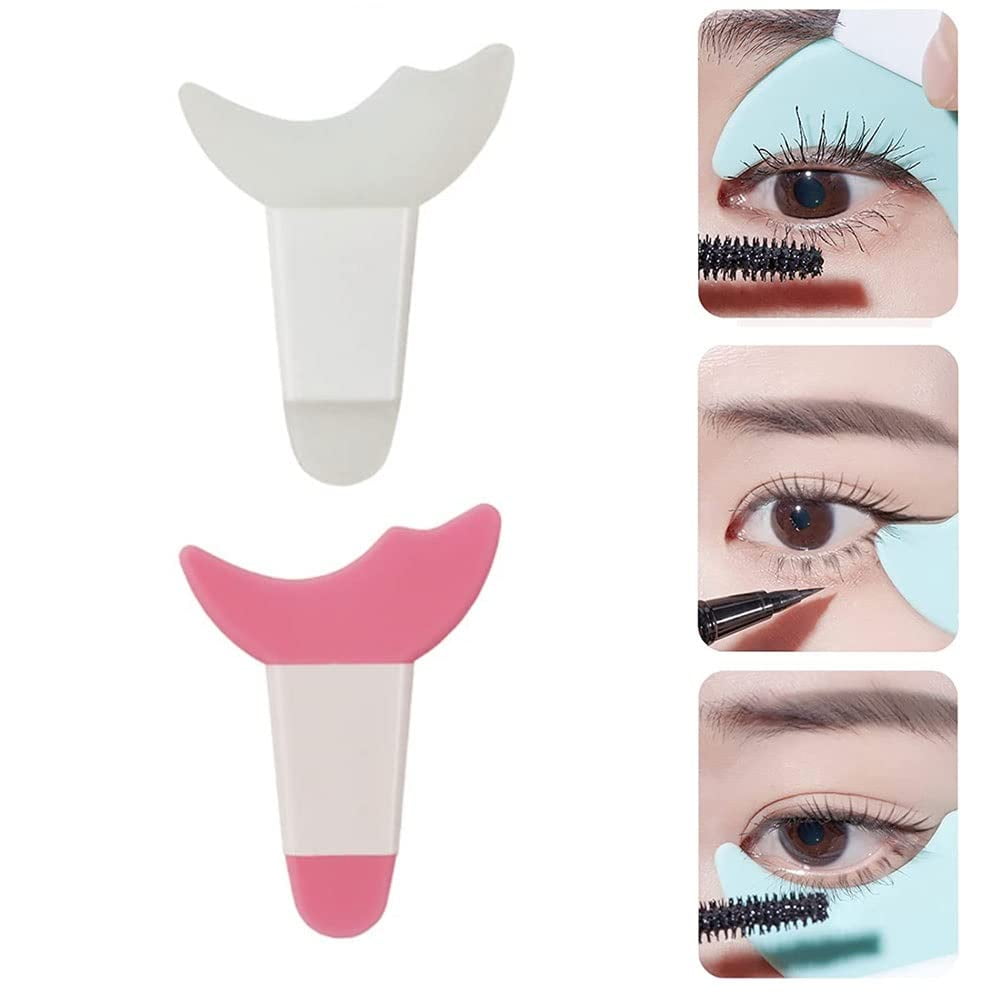 2 Pcs Mascara Eyelash Shield Applicator Guard Tool, Silicone Reusable