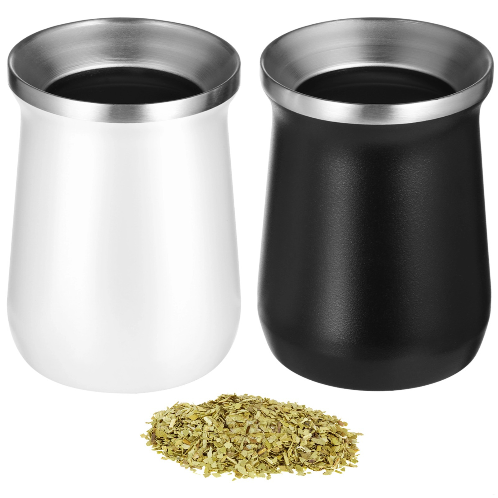2 Pcs Mate Cups 8 Oz Stainless Steel Yerba Mate Set Double Wall 2 Pcs Mate Cups 8 Oz Stainless Steel Yerba Mate Set Double Wall