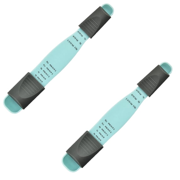 2 Pcs Measuring Spoon, Adjustable Measuring Spoon, 9-in-1 Teaspoon & Tablespoon with Multi Level Adjustment Scale, Sliding Double-Ended Measuring Spoon for Baking, 8.54"x0.98"x1.38", Green