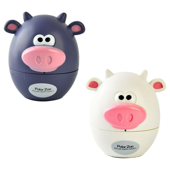 2 Pcs Mechanical Kitchen Timer, Cute Animal Timer for Kids, Wind Up 60 Minutes Manual Countdown Timer for Classroom, Home, Study and Cooking - Style:Style 1