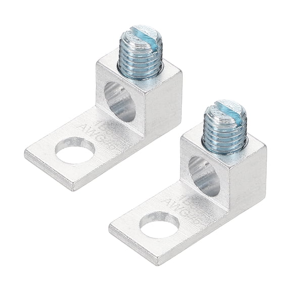 2 Pcs Mechanical Lug, 2 AWG TA-2 1B6U Aluminum Alloy Terminal Lug High Strength Terminal 600V 5/16-24 Screws Straight Studs for Breaker Panels Load Centers
