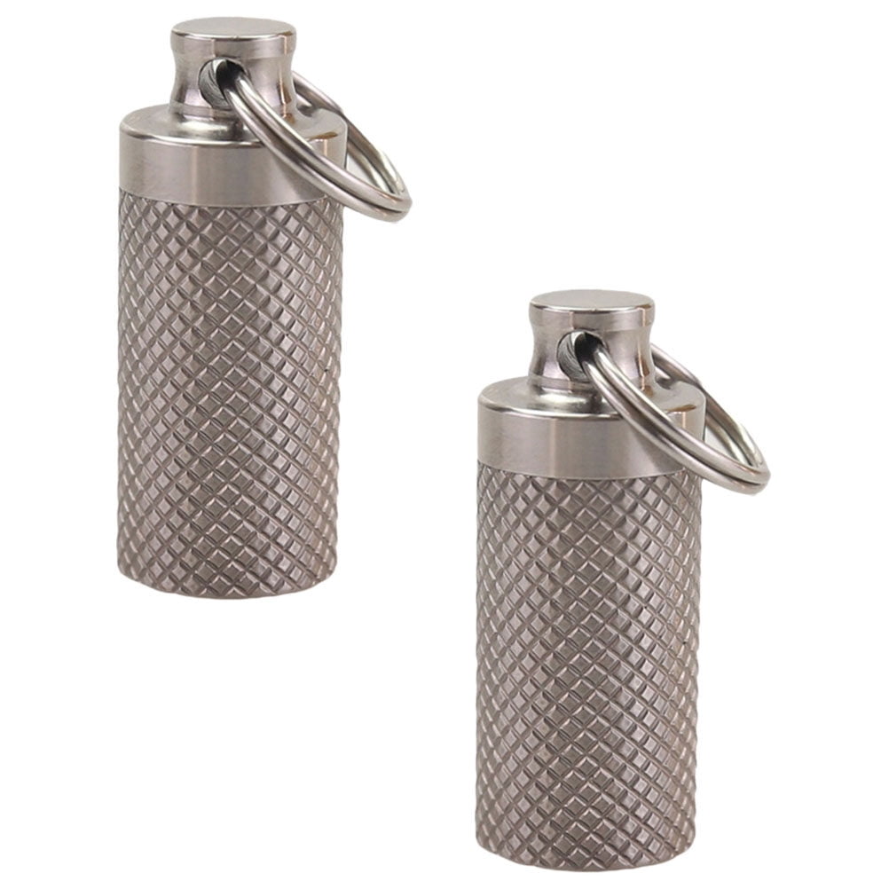 Pcs Medicine Bottle Metal Pill Fob Tank Portable Waterproof