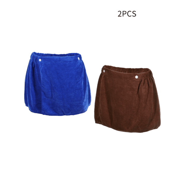 2 Pcs Men's Bath Wrap Towel Body Wrap for Shower Spa Robes 30x140cm Blue Brown