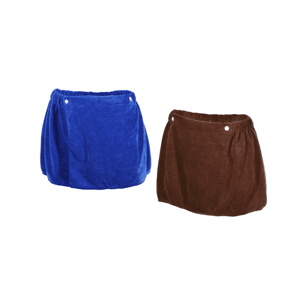 2 Pcs Men's Bath Wrap Towel Body Wrap for Shower Spa Robes 30x140cm Blue Brown