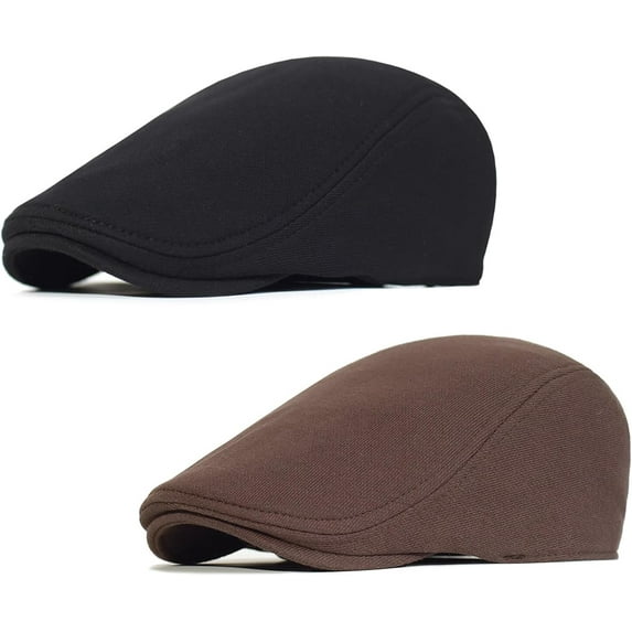 2 Pcs Mens Womens Newsboy Flat Cap Beret Hat Ivy Irish Gatsby Driving Cabbie Hat