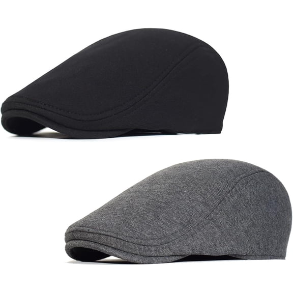 2 Pcs Mens Womens Newsboy Flat Cap Beret Hat Ivy Irish Gatsby Driving Cabbie Hat