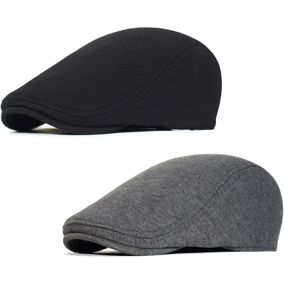2 Pcs Mens Womens Newsboy Flat Cap Beret Hat Ivy Irish Gatsby Driving Cabbie Hat