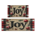 thumbnail image 1 of 2 Pcs Merry Christmas Kitchen Rugs and Mats Set of 2 Christmas Tree Joy Ball Snowflake Kitchen Mats for Floor Anti Fatigue Kitchen Floor Matfor Cook Home Decor (47x17+30x17 inches), 1 of 7