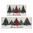 thumbnail image 1 of 2 Pcs Merry Christmas Kitchen Rugs and Mats Set of 2 Christmas Tree Joy Ball Snowflake Kitchen Rugs and Mats Absobent Kitchen Rugs and Matsfor Farmhouse Door (47x17+30x17 inches), 1 of 7