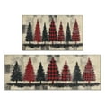 thumbnail image 1 of 2 Pcs Merry Christmas Kitchen Rugs and Mats Set of 2 Red Green Buffalo Plaid Kitchen Runner Absobent Kitchen Rugs and Matsfor Bath Cooking (47x17+30x17 inches), 1 of 7