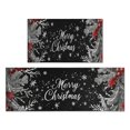 thumbnail image 1 of 2 Pcs Merry Christmas Kitchen Rugs and Mats Set of 2 Welcome Christmas Snowflake Kitchen Floor Mat Anti Fatigue Kitchen Rugs and Matsfor Bathroom Room (47x17+30x17 inches), 1 of 7