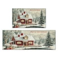 thumbnail image 1 of 2 Pcs Merry Christmas Kitchen Rugs and Mats Set of 2 Winter Snowflake Funny Christmas Kitchen Mats for Floor Non Skid Rugs for Kitchen Floorfor Bath Cooking (47x17+30x17 inches), 1 of 7