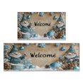 thumbnail image 1 of 2 Pcs Merry Christmas Kitchen Rugs and Mats Set of 2 Xmas Snowflake Winter Happy New Year Kitchen Mats for Floor Anti Fatigue Kitchen Rugs and Matsfor Outdoor Bedroom (47x17+30x17 inches), 1 of 7