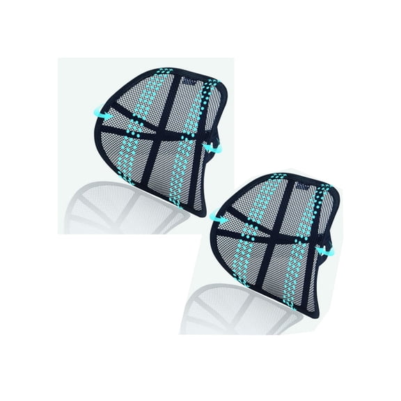 2 Pcs Mesh Back Support for Car,Breathable Mesh Lumbar Support,Ergonomic Backrest with Double Sturdy Adjustable Straps,for driver, Office Chair, Wheelchair,Car (Black)