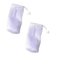 thumbnail image 1 of 2 Pcs Mesh Bar Soap Pouch - Exfoliating Mesh Soap Bag - Flexible Drawstring Holder - Portable Travel Case, 3.54x6.29 Inch, Purple, 1 of 6