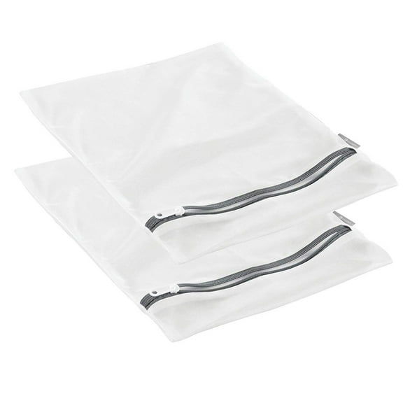 2 Pcs Mesh Laundry Bags For Delicates,Breathable Mesh Net Washing Bag,Travel Storage Bag,Zipper Mesh Laundry Bags,Reusable Mesh Laundry Bags,For Clothes,Stocking,Underwear,(White,12x16 in)