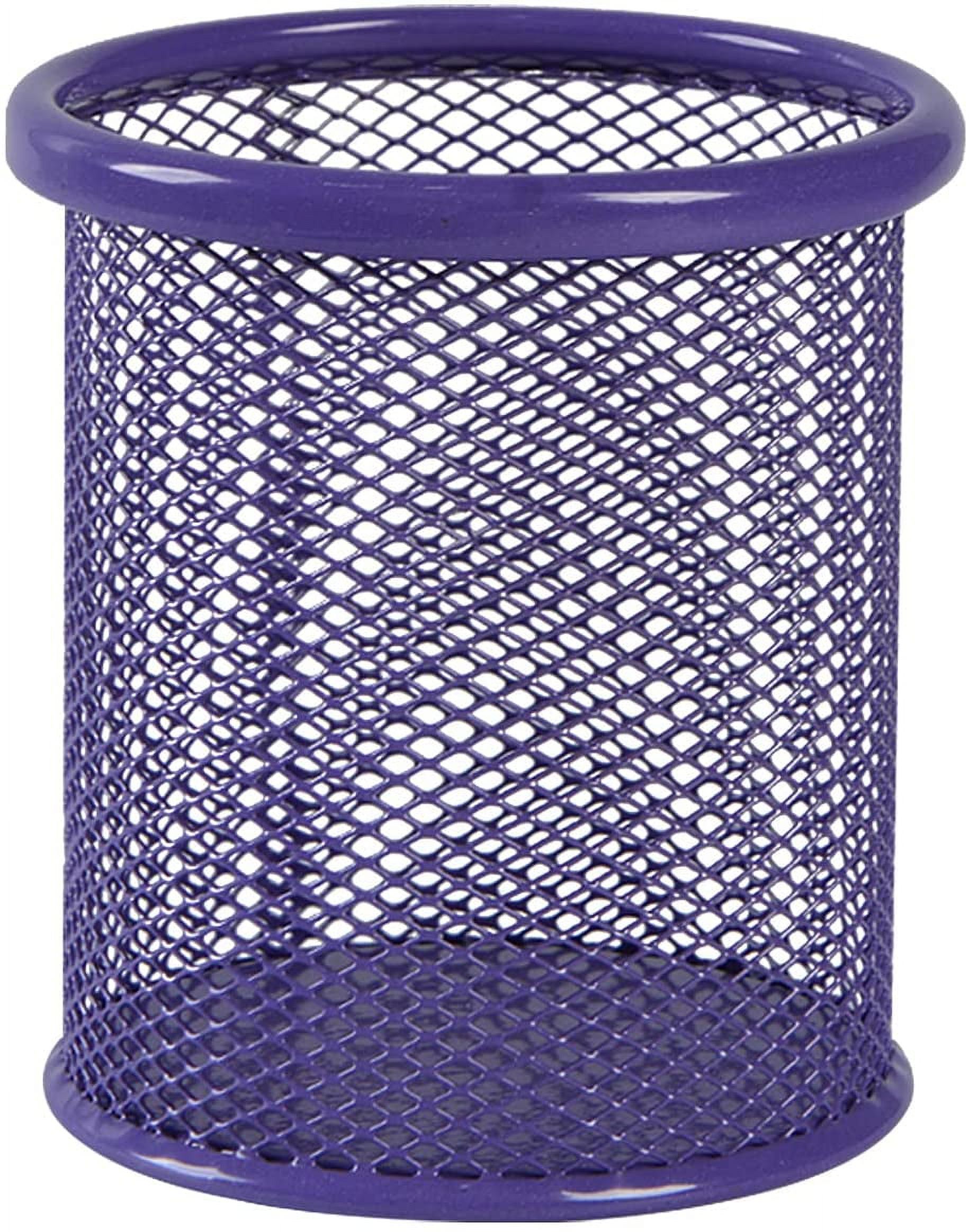 2 Pcs Mesh Pencil Holder Desktop Organizer Metal Round Pen Ruler