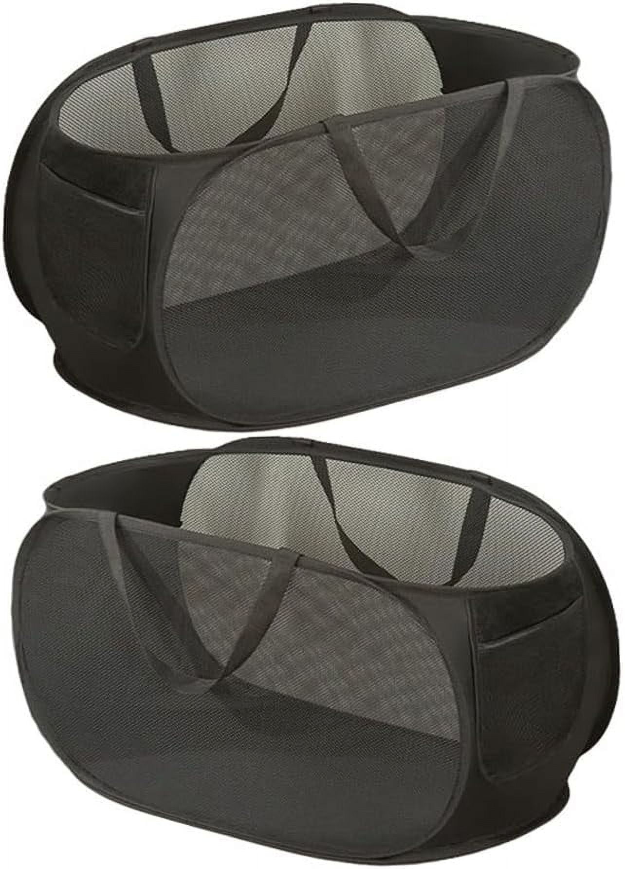 2 Pcs Mesh Popup Laundry Hamper, Opening Laundry Basket,Popup Laundry Basket with Durable Handles,Foldable Pop-up Mesh Hamper Dirty Clothes Basket for Clothes & Laundry-Home Organization