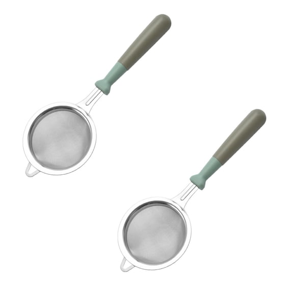 2 Pcs Mesh Stainless Steel Colander, Fine Mesh Strainer with Handle, Premium Strainers Fine Mesh Sieve, Strainer Spoon Extra Fine Mesh Strainer with Handle for Drain Rinse Vegetables Pastas Tea
