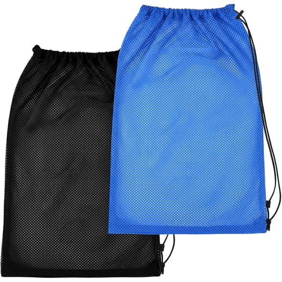 2 Pcs Mesh Swim Bag Snorkel Gear Bag Oversized 19" x 27" Swim Mesh Gear Bags for Swimming, Large Drawstring Net Snorkel for Diving Snorkeling Fins Swimming, Beach and Sports Equipment Balls Collect