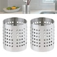 thumbnail image 1 of 2 Pcs Metal Chopstick Drying Rack, Stainless Steel Utensil Holder,Silverware Cutlery Organizer with Round Drain Holes,Countertop Knives Forks Stand,for Home Kitchen By HXRH, 1 of 7