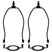 2 Pcs Metal Clip-On Lamp Shades with Base, 8-Inch Black Light Fixture, Quick Install, Removable, Universal Fit for Table and Floor Lamps