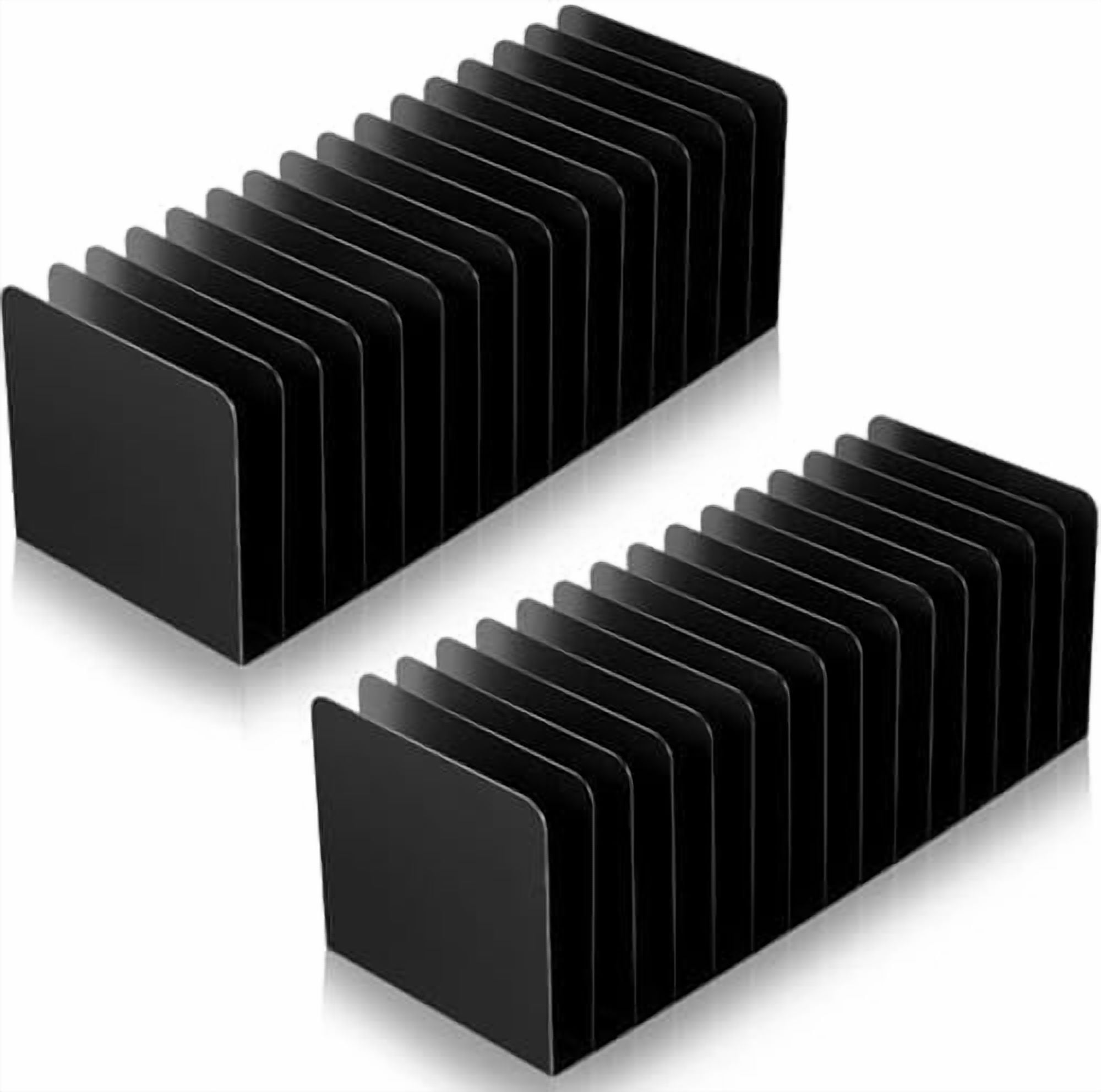2 Pcs Metal Desk File Organizer 15 Compartments Metal Desktop Organizer ...