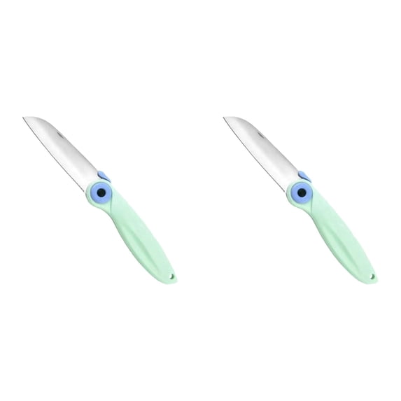 2 Pcs Metal Foldable Knife, Lightweight Portable Outdoor Folding Knife, Stainless Steel Pocket Knife with Edge Blade for Home Kitchen Camping Travel DIY, 7.48X1.18 inch