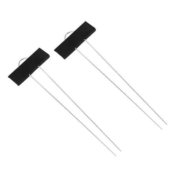 2 Pcs Black Metal Plant Labels for Gardening with Rectangular Sign 4.7 x 1.8 Inch