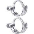 thumbnail image 1 of 2 Pcs Metal Knitting Crochet Loop Ring for Fingers, Adjustable Crochet Tension Ring, Knitting Thimbles for Crochet (Gold and Silver),2 pcs Silver, 1 of 5
