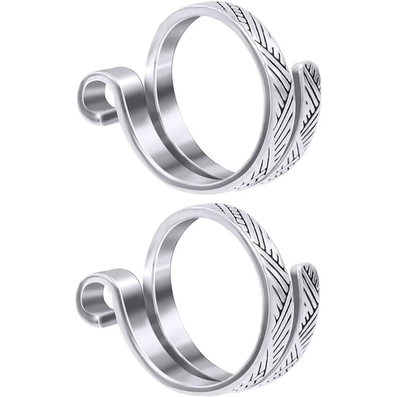 2 Pcs Metal Knitting Crochet Loop Ring for Fingers, Adjustable Crochet Tension Ring, Knitting Thimbles for Crochet (Gold and Silver),2 pcs Silver