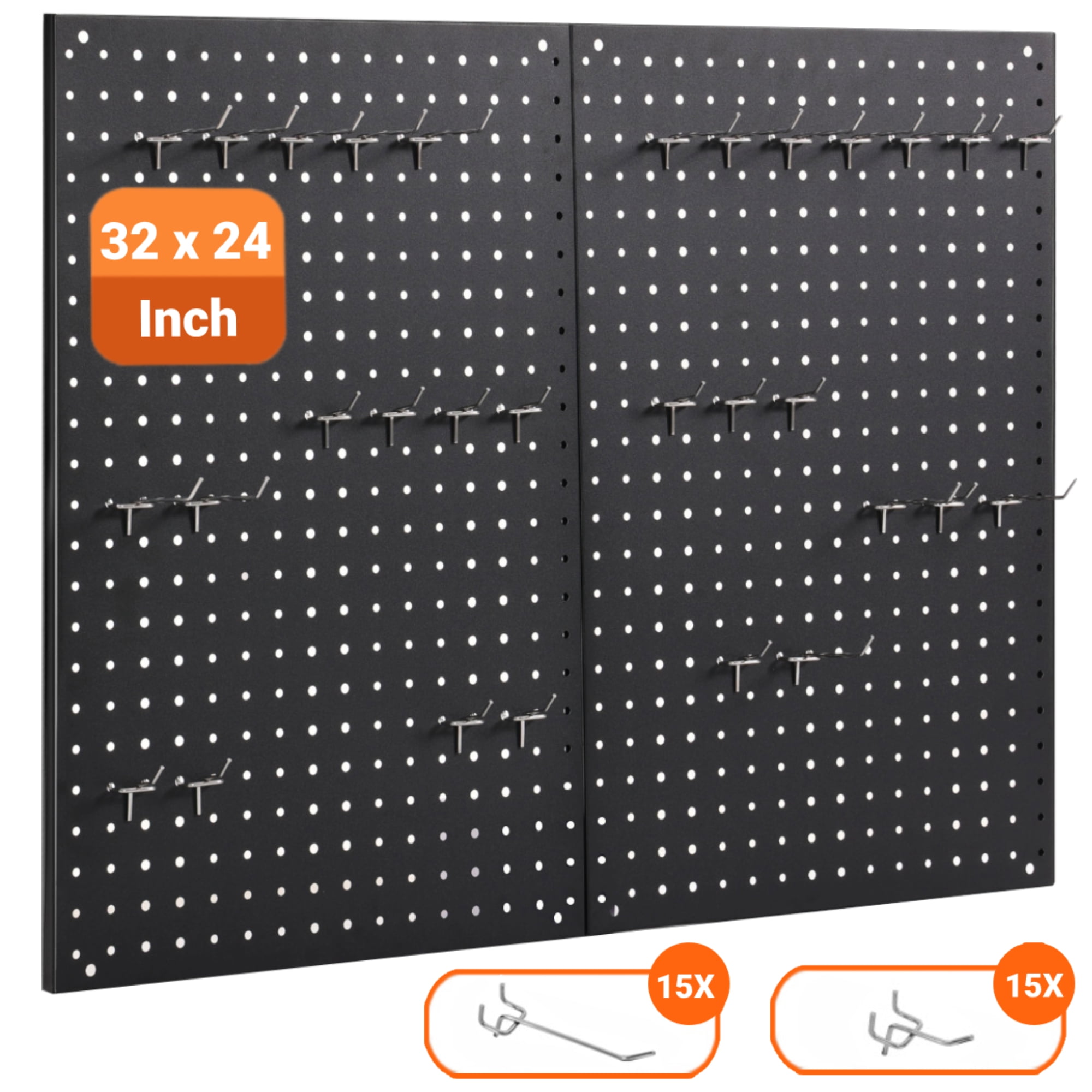 Pegboard,ENJOYWOOD  32x24 inch Metal Pegboard Panels White 30 Pcs Hook,Tool Board for Wall Organizer, Garage Tool Storage,Office Organization,Kitchen