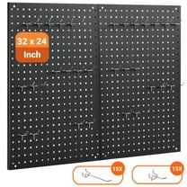 Pegboard,ENJOYWOODÂ 32x24 inch Metal Pegboard Panels White 30 Pcs Hook,Tool Board for Wall Organizer, Garage Tool Storage,Office Organization,Kitchen