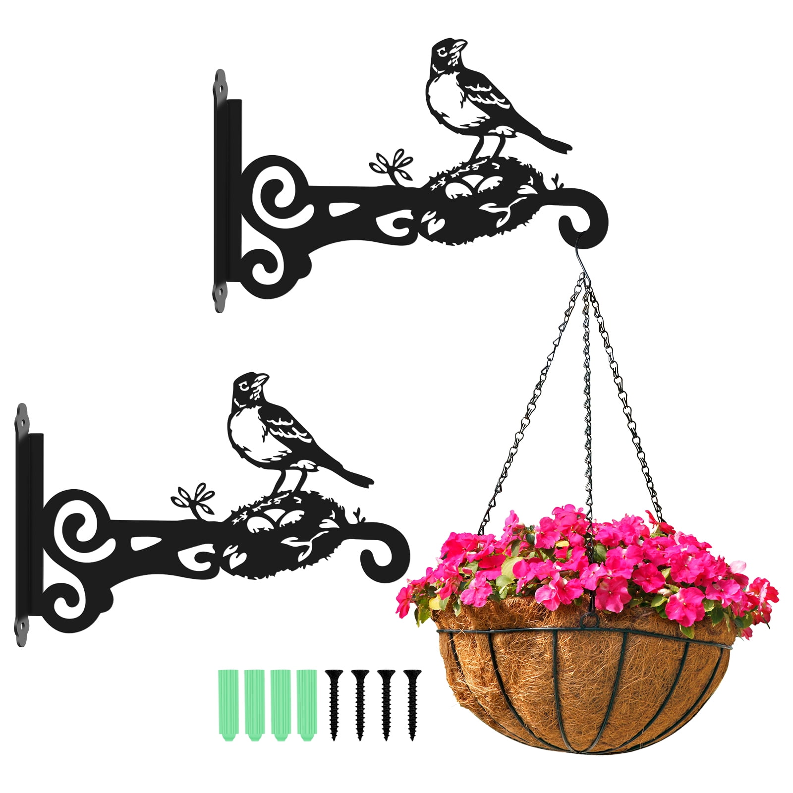 2 Pcs Metal Plant Hanger Heavy Duty Wall Plant Hanger Rustproof Hanging