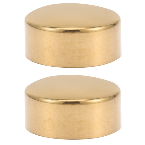 TABLZONE Golden Stainless Steel Round Handrail End Caps for Indoor Use, 2 Pieces, Household Project Accessories