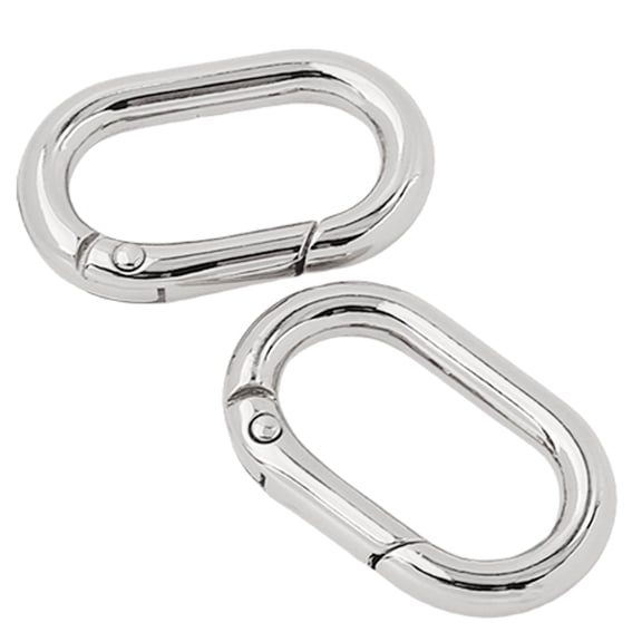 2 Pcs Metal Spring Key Rings Spring Keyring Buckles Key Rings Clips Multifunctional Oval Rings Buckles for Bag Purses
