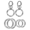 thumbnail image 1 of 2 Pcs Metal Swivel Clasps Key Chain O Ring Keyrings Round Spring Snap Keychain Hook Clip for Chains Extender DIY Handicrafts Keys Lanyards Jewelry Findings, Silver Tone, 1 of 6