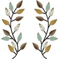 thumbnail image 1 of 2 Pcs Metal Tree Leaf Wall Decor, Vine Olive Branch Leaves Wall Art Wrought Iron Scrolls, Sturdy Home Decor, 1 of 6