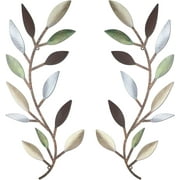 2 Pcs Metal Tree Leaf Wall Decor, Vine Olive Branch Leaves Wall Art Wrought Iron Scrolls, Sturdy Home Decor