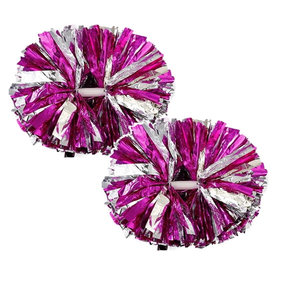2 Pcs Metallic Cheerleading Pom Pom, Cheerleader Pompoms Cheer Poms, Cheering Squad Pompoms for School Sports Games Dance Party
